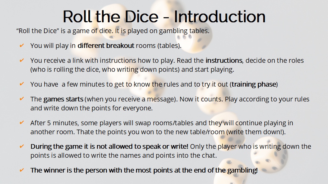 Roll the Dice. Bringing Intercultural Simulations Online - michael kimmig